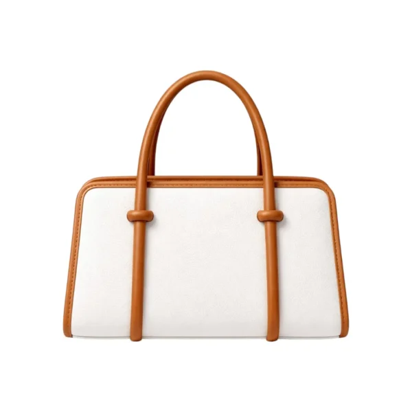 Bagzex Stylish White & Brown Top Handle Shoulder Bag for Women